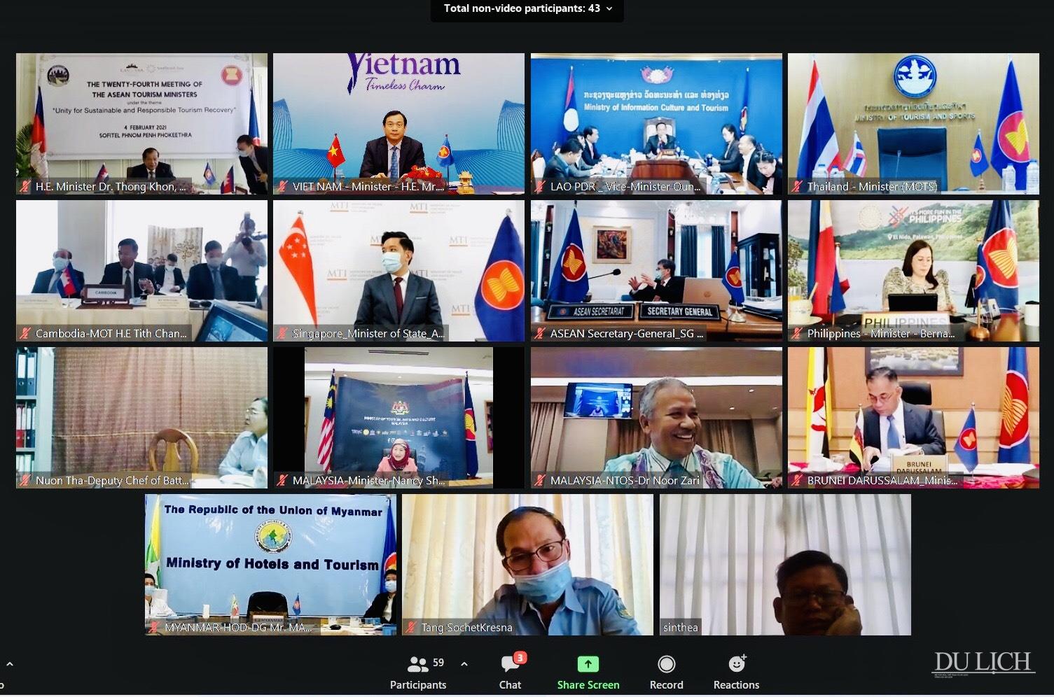 Hội nghị Bộ trưởng Du lịch ASEAN lần thứ 24 được tổ chức trực tuyến